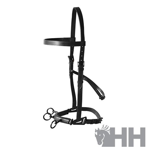 CABEZADA SERRETA VAQUERA HH CUERO AHOGADERO MEDIO 3 PILARES FORRADA - Imagen 2