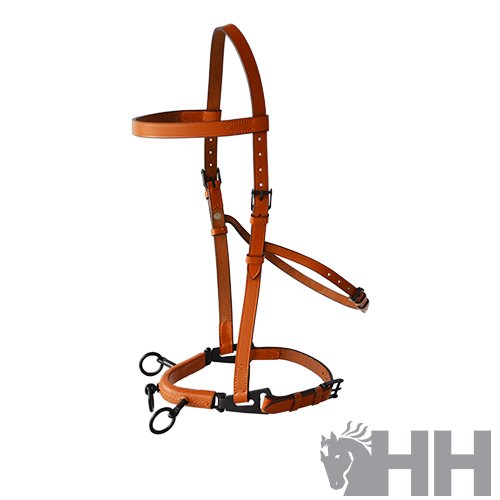 CABEZADA SERRETA VAQUERA HH CUERO AHOGADERO MEDIO 3 PILARES FORRADA - Imagen 3