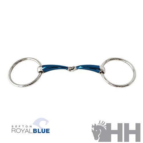 FILETE SEFTON ROYAL BLUE ANILLA EMBOCADURA PARTIDA CURVA CON BLOQUEO GROSOR 14 MM - Imagen 2