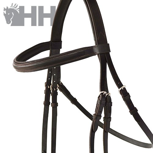 CABEZADA INGLESA HH SIRA RIENDAS CUERO LISAS - Imagen 3